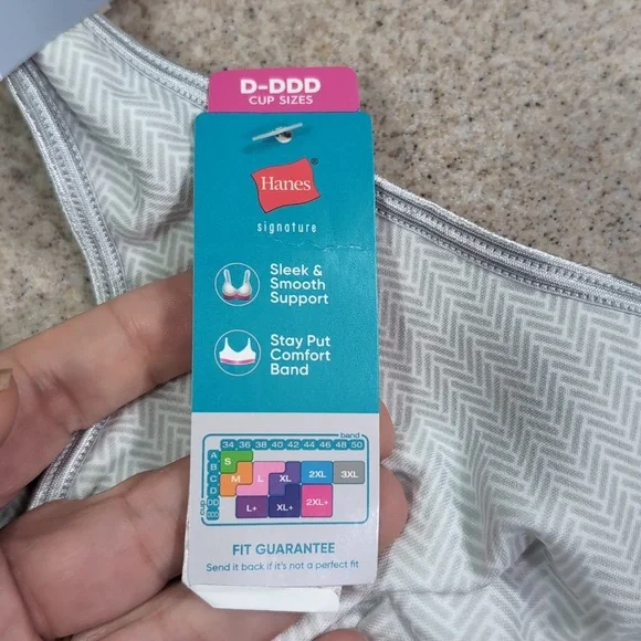 Hanes SmoothTec Bra, 4 Way Stretch. NWT, Sz 2XL + (D-DDD Cup) - Picture 8 of 9